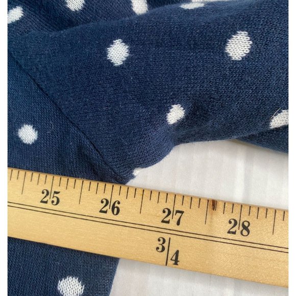 Womens Navy Blue and White Polka Dot Sweater Size 22 Dark Academia Grandma Core - Picture 6 of 8
